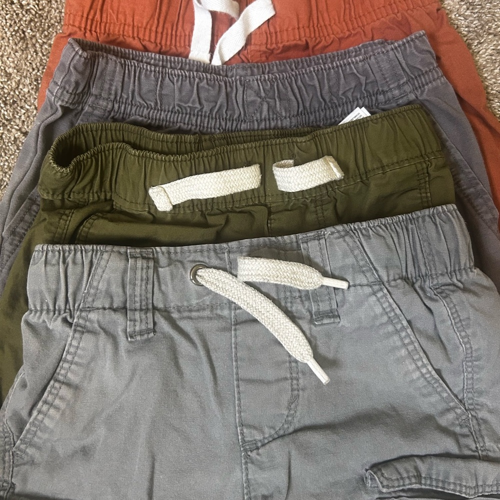 OLD NAVY Boys drawstring summer gray green toddler cargo shorts lot 2T